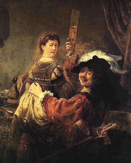 Rembrandt Peale Rembrandt and Saskia in the parable of the Prodigal Son oil painting picture